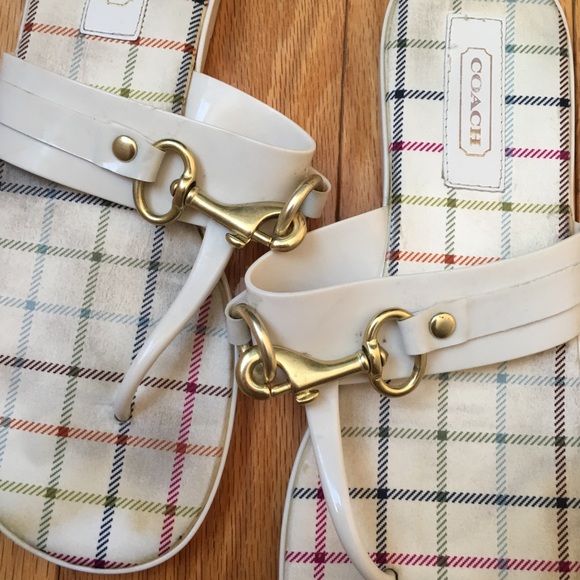 Coach Striped Beautiful size7.5 Sandals/Flip-Flops - Picture 2 of 4